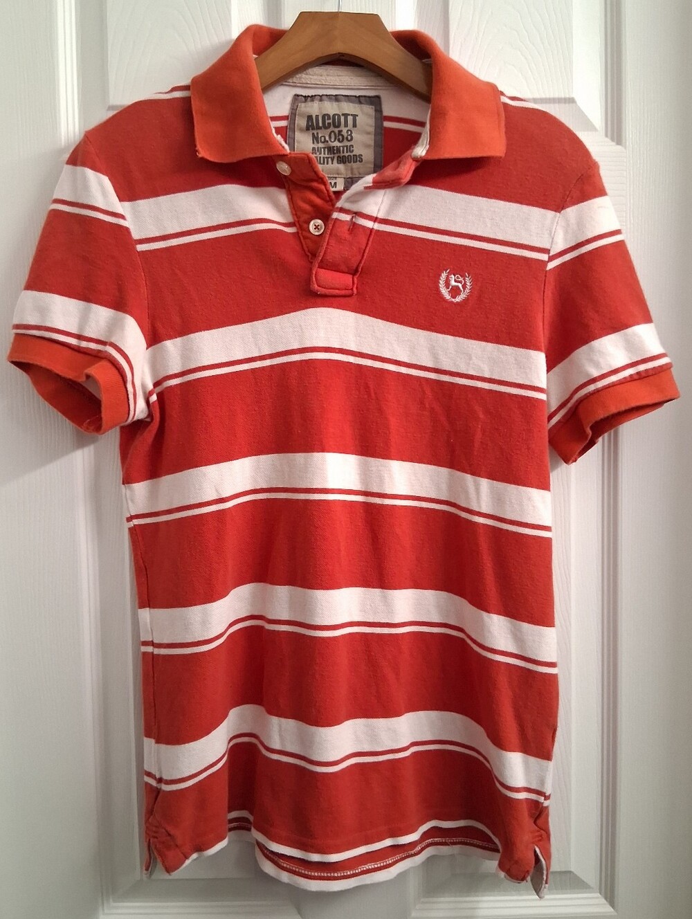 Alcott Polo Shirt Red And White Striped Medium